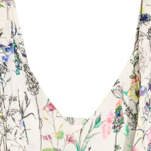 H&M SUMMER DRESS Size 4 Natural white/Floral Crêpe Knee-length - Picture 12 of 16